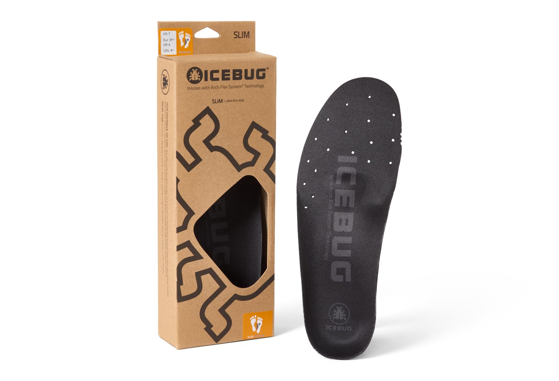 Icebug Sottopiede Sottile Con Supporto Per Cuscino Basso Con Tecnologia Arch Flex, Arco Medio Nero, M 6/W 7.5-8-image