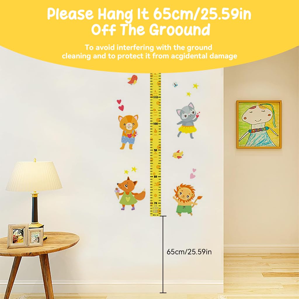 PATPAT® Height Growth Chart for Kids Room 70-180cm Height Ruler with Magnetic Cartoon Giraffe Marker Height Growth Chart Kids Room Decor - Image 5 thumbnail