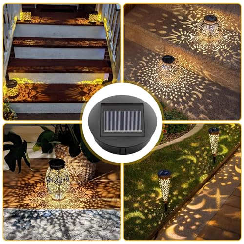 4 Stück Solarleuchten Ersatzteile, Solar Ersatzdeckel 8cm, Solarleuchten Ersatz, Solarleuchten Solarlampe Ersatz Solarmodul mit Heller LED für Solarlaterne Garten Auße, Solar Gartenleuchten & DIY