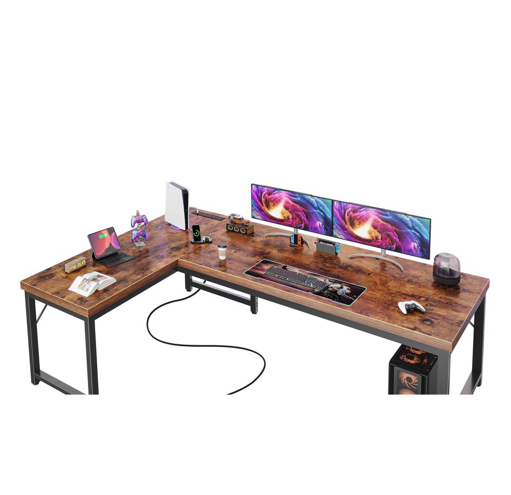 Amazon.com: Huuger 63 Inch L Shaped Desk with Power Outlets and