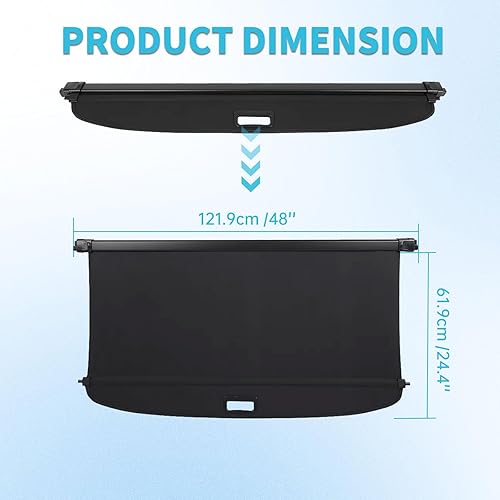 Miniatura 42 de Cubierta retráctil de carga para Toyota RAV4 2013 2014 2015 2016 2017 2018, cubierta trasera antimiradas para maletero de equipaje (lona)