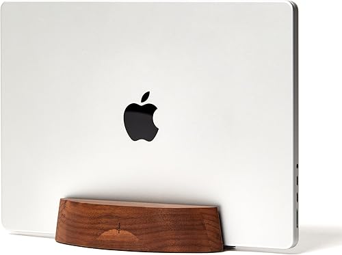 Nordik - Soporte vertical ajustable para laptop, color nogal, soporte para laptop de alta calidad para oficina en casa, ingenieros de software, base