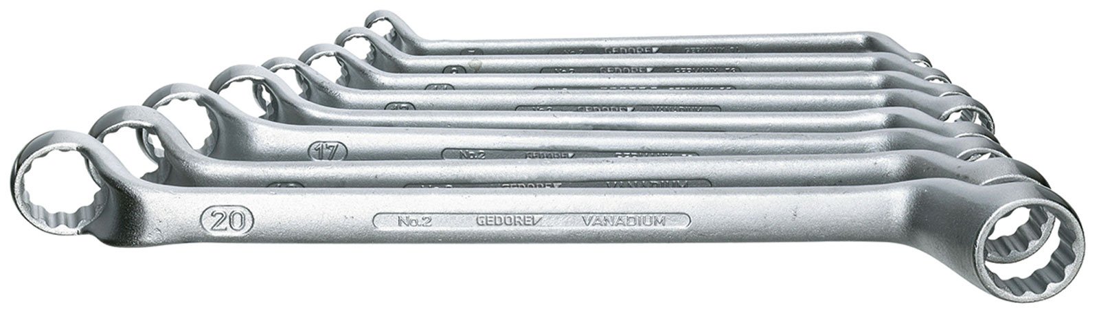 GEDORE 2-8 Double Ended Ring Spanner Set 8 pcs 6-22 mm