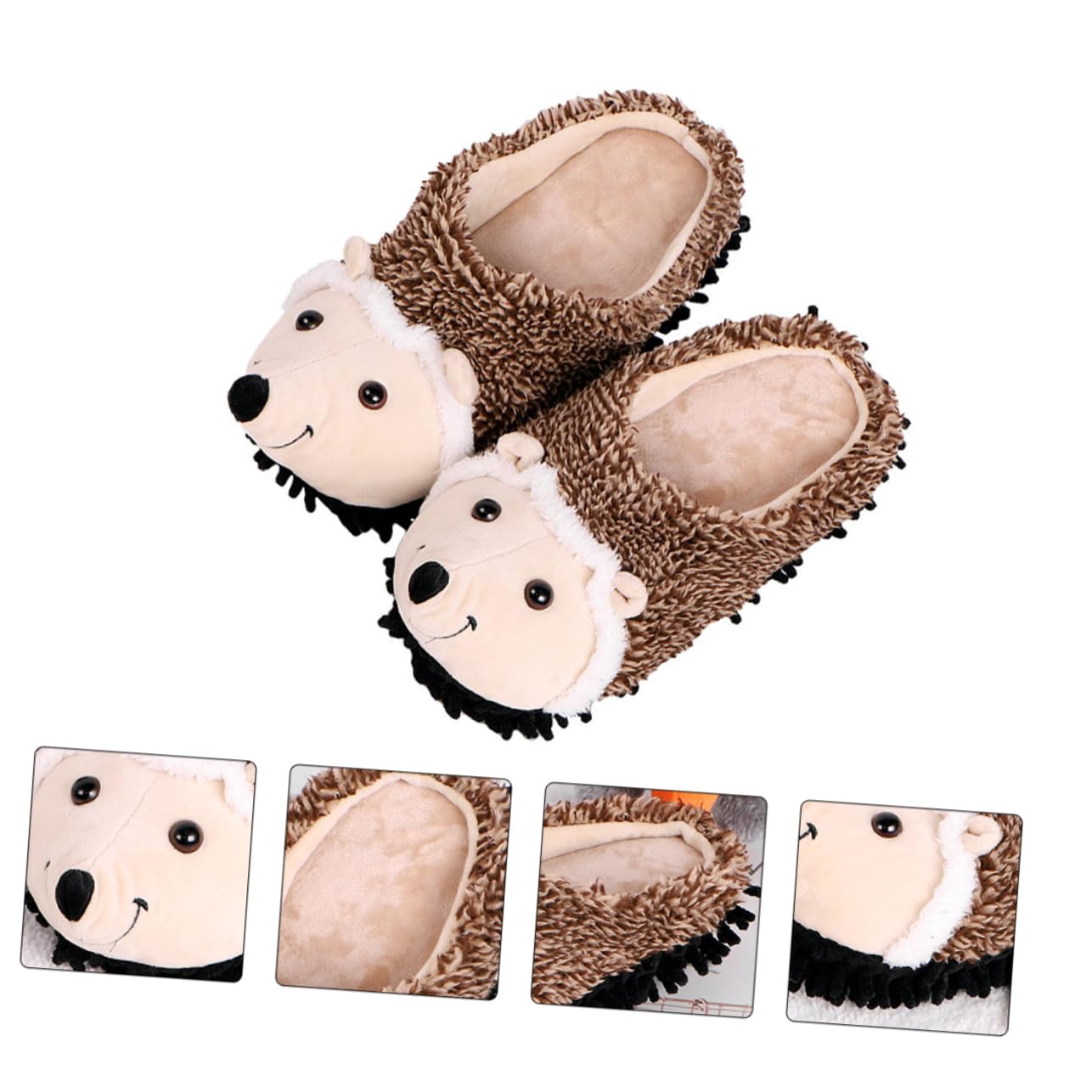 FRCOLOR Pantuflas De Erizo Con Forma De Conejito Pantuflas De Invierno Sintéticas Pantuflas De Interior Zapatillas De Dibujos Animados Divertidas Con Calefacción Animales Rata