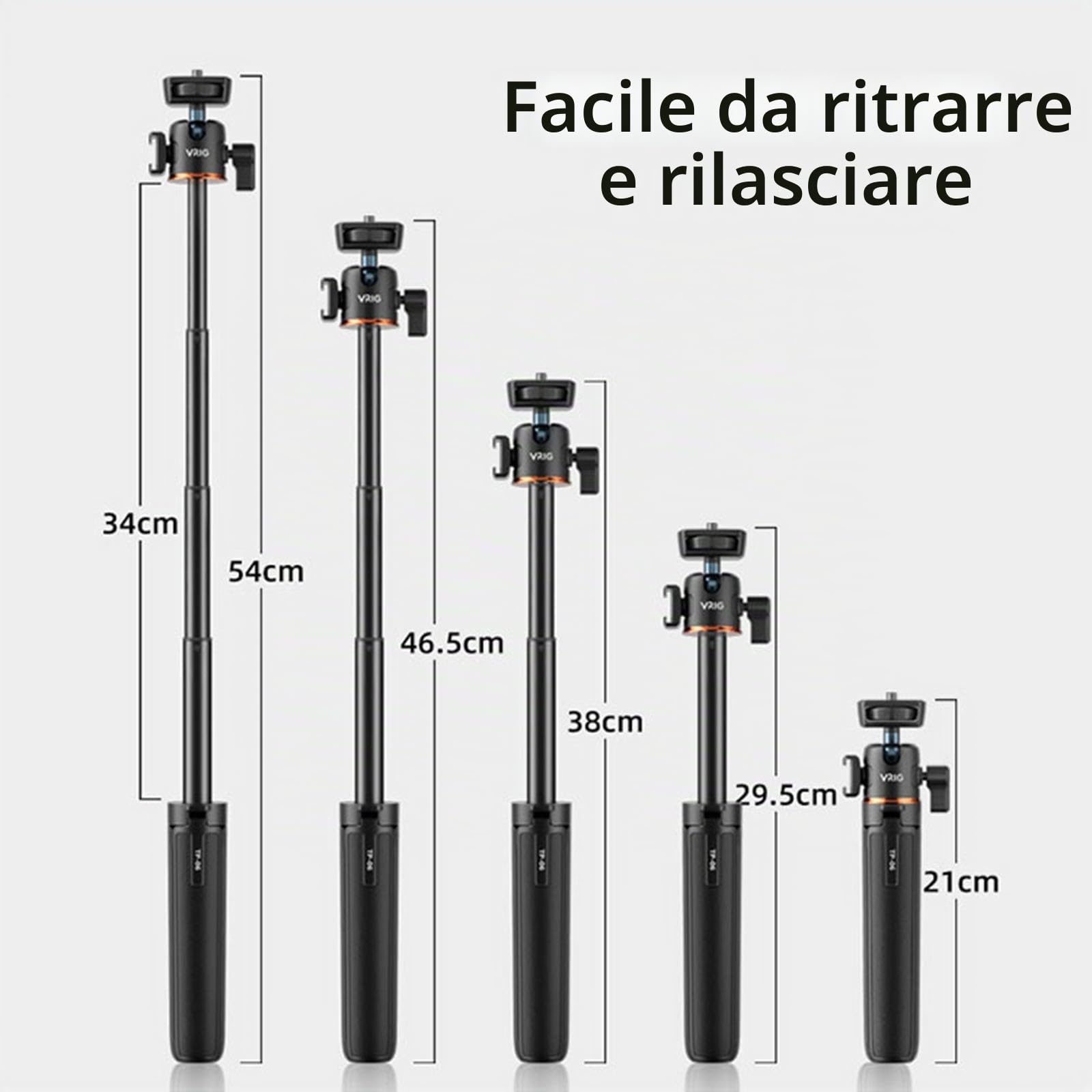 Treppiede estensibile Selfie Stick per DJI Osmo Pocket 3 Lunghezza asta regolabile con giunto cardanico girevole per Insta360 ONE X3/X2