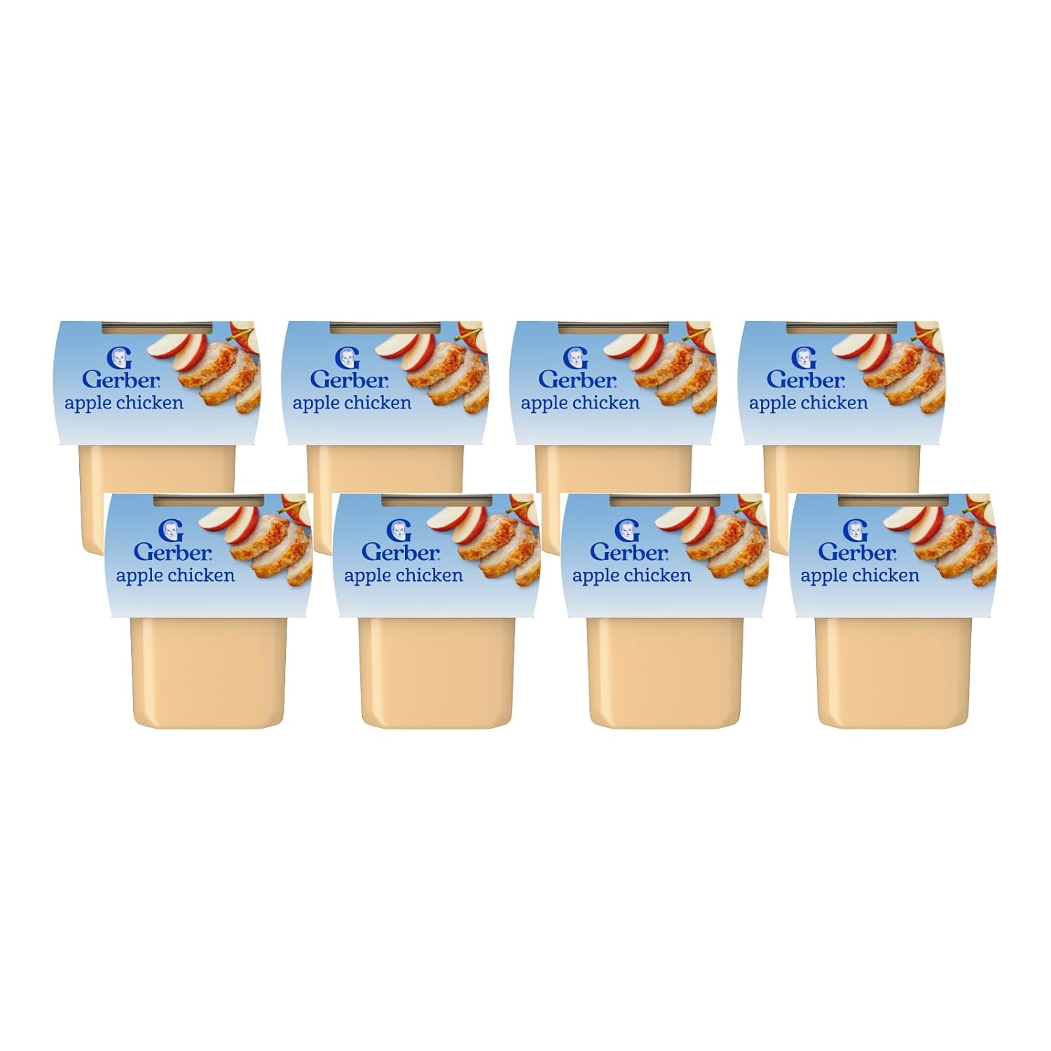 Gerber Mealtime for Baby 2nd Foods PowerBlend Baby Food Tubs, Apple Chicken, Unsweetened with No Added Colors or Flavors, 2-4 oz Tubs/Pack (Pack of 8)