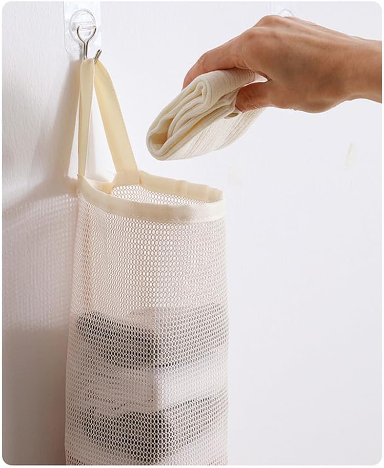2 Pack Hanging Sock Holder Wall Mount Ankle Sock Dispenser Bag Underwear Organizer Storage Box for Panties Ties Scarves Pantyhose Socks Organization Closet Rod Door Knob Bedroom