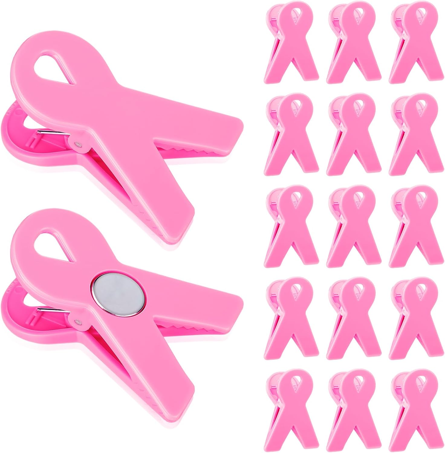 Amazon.com: Flutesan 12 Pcs Pink Ribbon Magnet Clips Breast Cancer ...