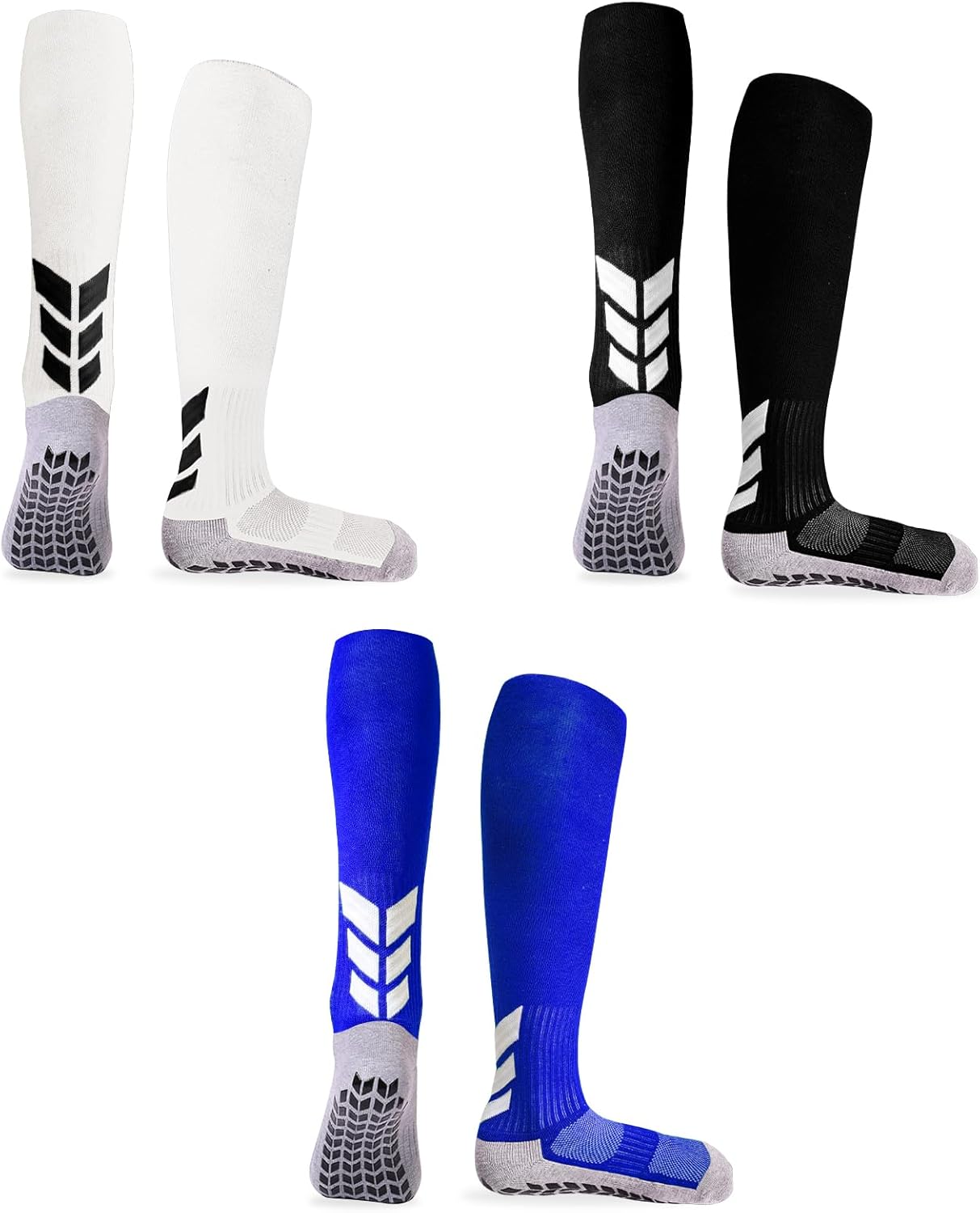MENDENG Knee High Non-Slip Soccer Socks for Men & Women - Football, Basketball, Hockey Sports Grip Socks