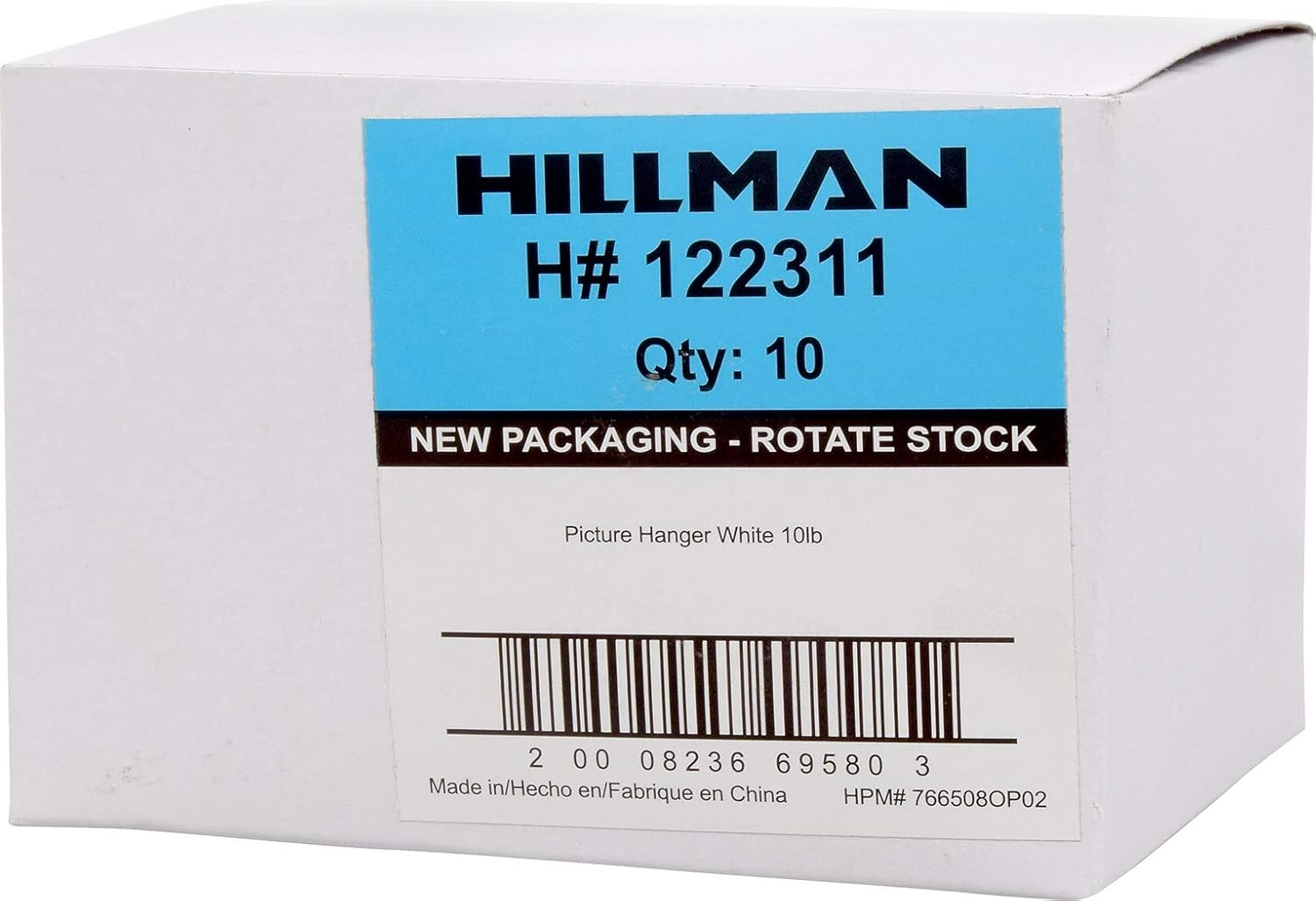 Hillman White 122311 Conventional Picture Hanger, 8 Count (Pack of 1) 10lb, No Size