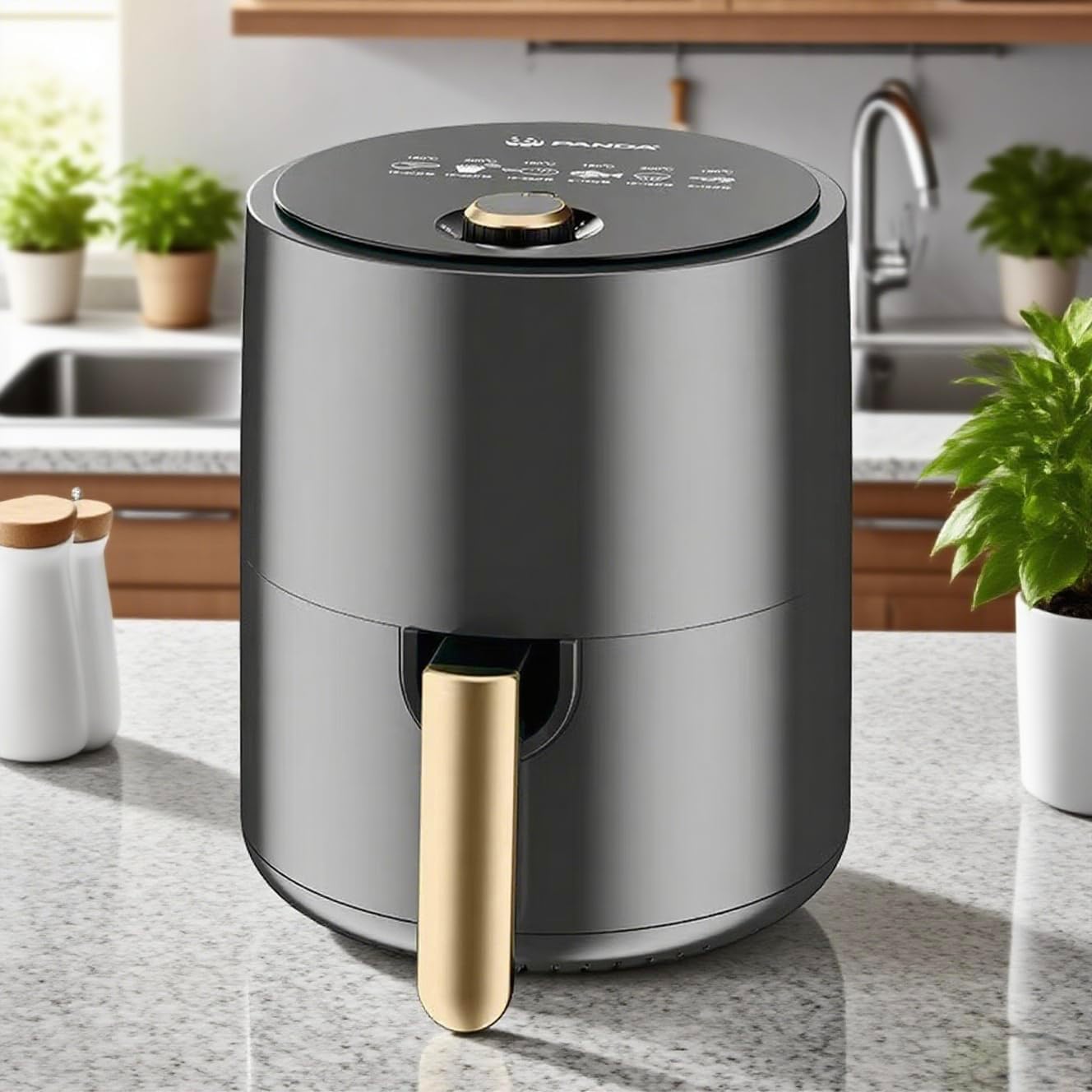 1200W Small Air Fryer, 2.2L Capacity, Fast Cooking with Even Heating, Healthy & Crispy Results, Easy to Use for Beginners, Black