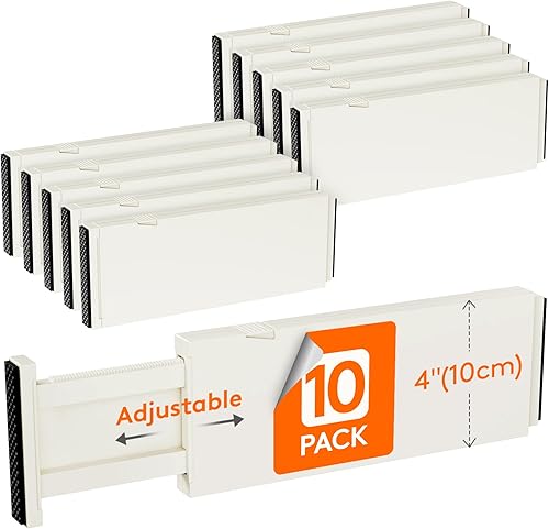 Miniatura 11 de Lifewit Paquete de 12 separadores de cajones de 4 pulgadas de alto de 11.0-17.1 in/11-17 pulgadas, organizador de cajones ajustables para ropa,