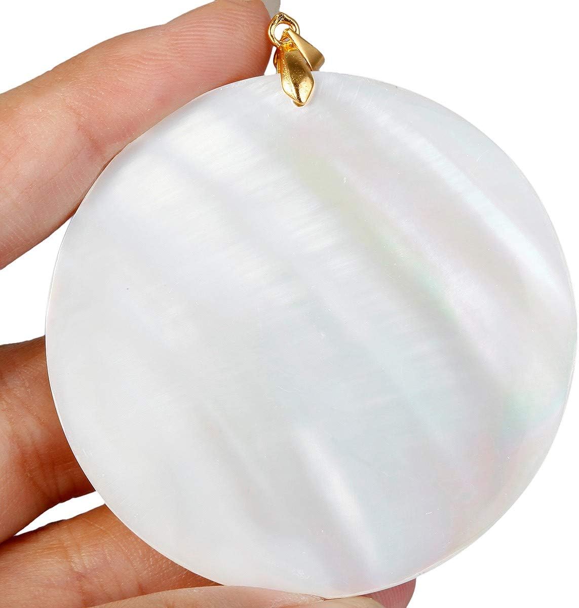 TUMBEELLUWA Sea Shell/Abalone Shell Pendant Necklace for Women, Pendant with 19.5" Chain - Image 2