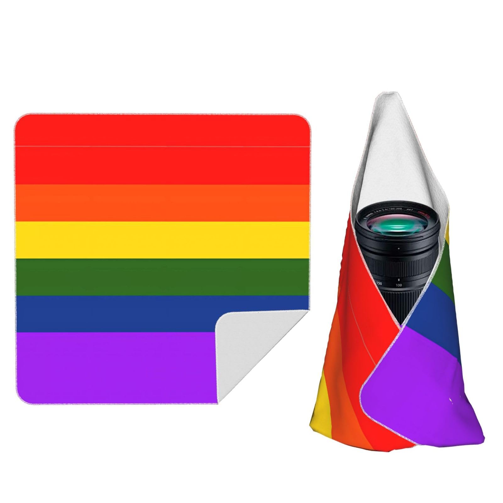 Zhaoyugoods Black Rainbow Flag Camera Wrap Cloth