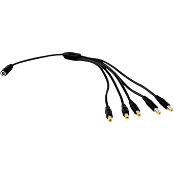 JacobsParts 15 DC Power Splitter Cable Cord 1 Female to 5 Male 5.5x2.1mm Port Pigtals 12V