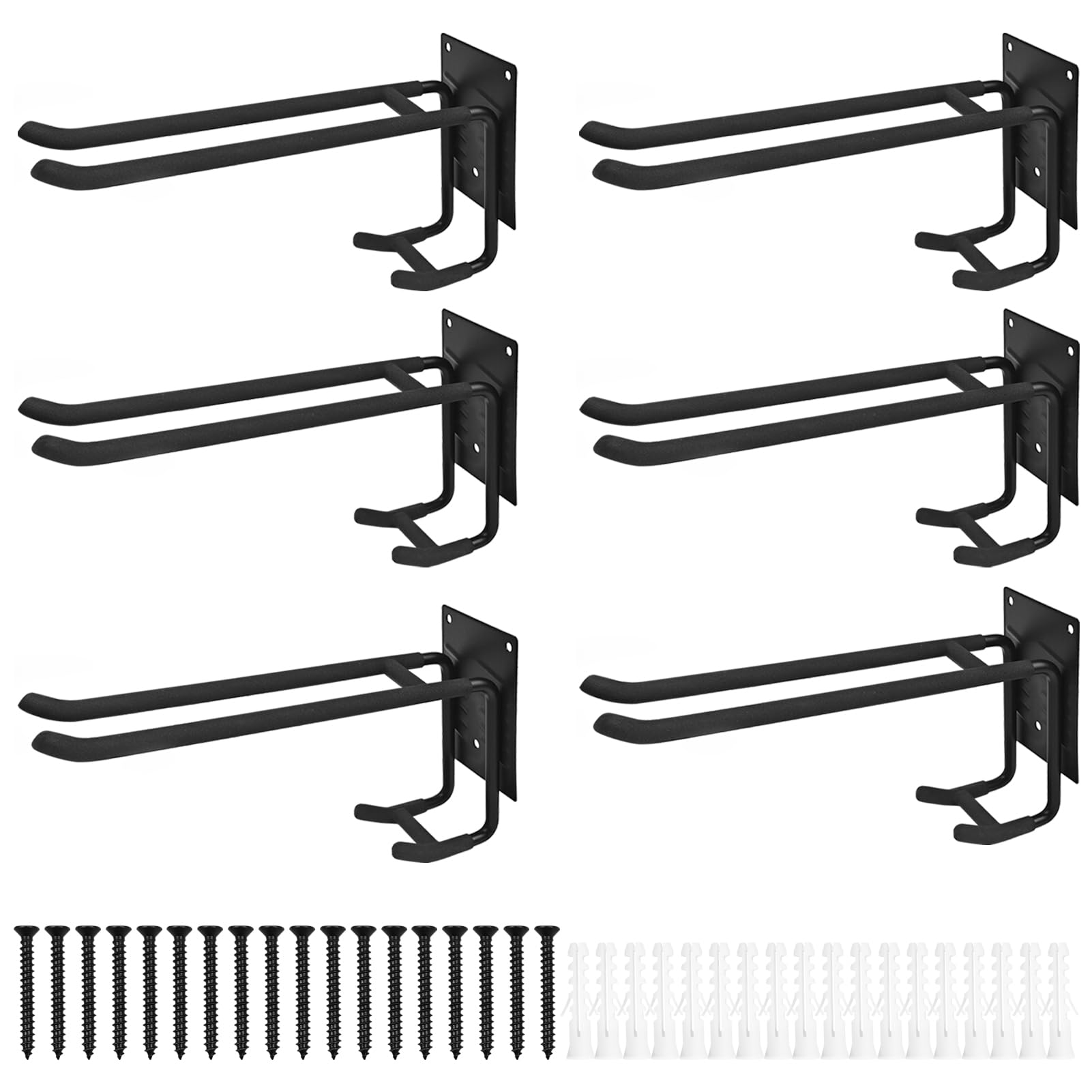 10" Lang Garagenhaken, 6 Stück Gartengeräte Werkzeughalter Wand