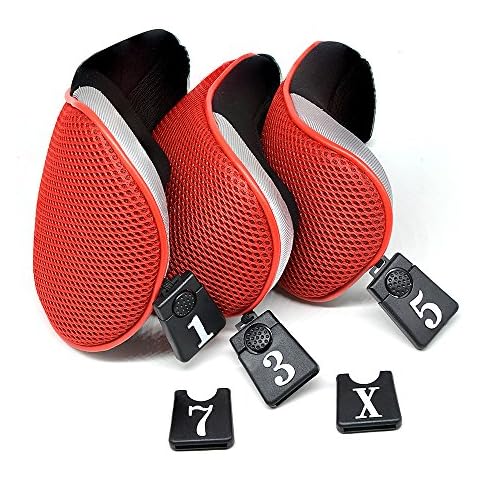 debonice PU Leder Eisen Head Covers Golf Club Schlägerhaube wasserabweisend Material mit Klettverschluss-Schritte-Verriegelung Design Passform Cover