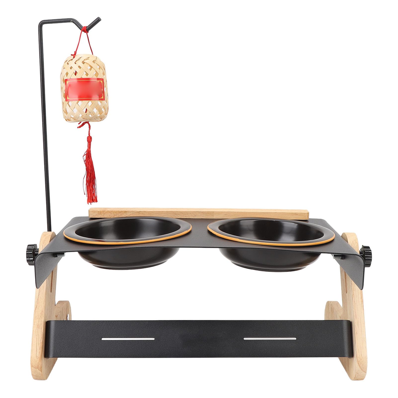 HEEPDD Soporte para Cuencos para Perros Elevados de Ajustable con Diseño en Forma de W y Cuencos de Cerámica para Acampar Al Aire Libre y Uso Nocturno