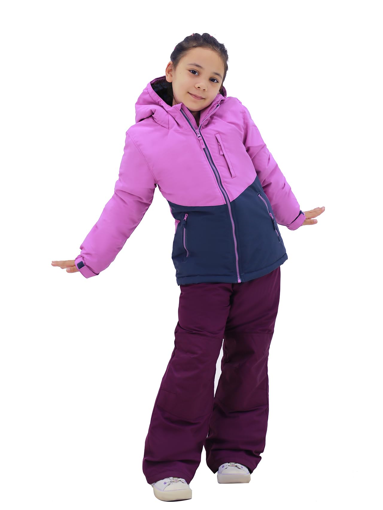 SMONTY COZY - Traje de nieve para niñas, con capucha, repelente al agua, resistente al viento, traje de invierno
