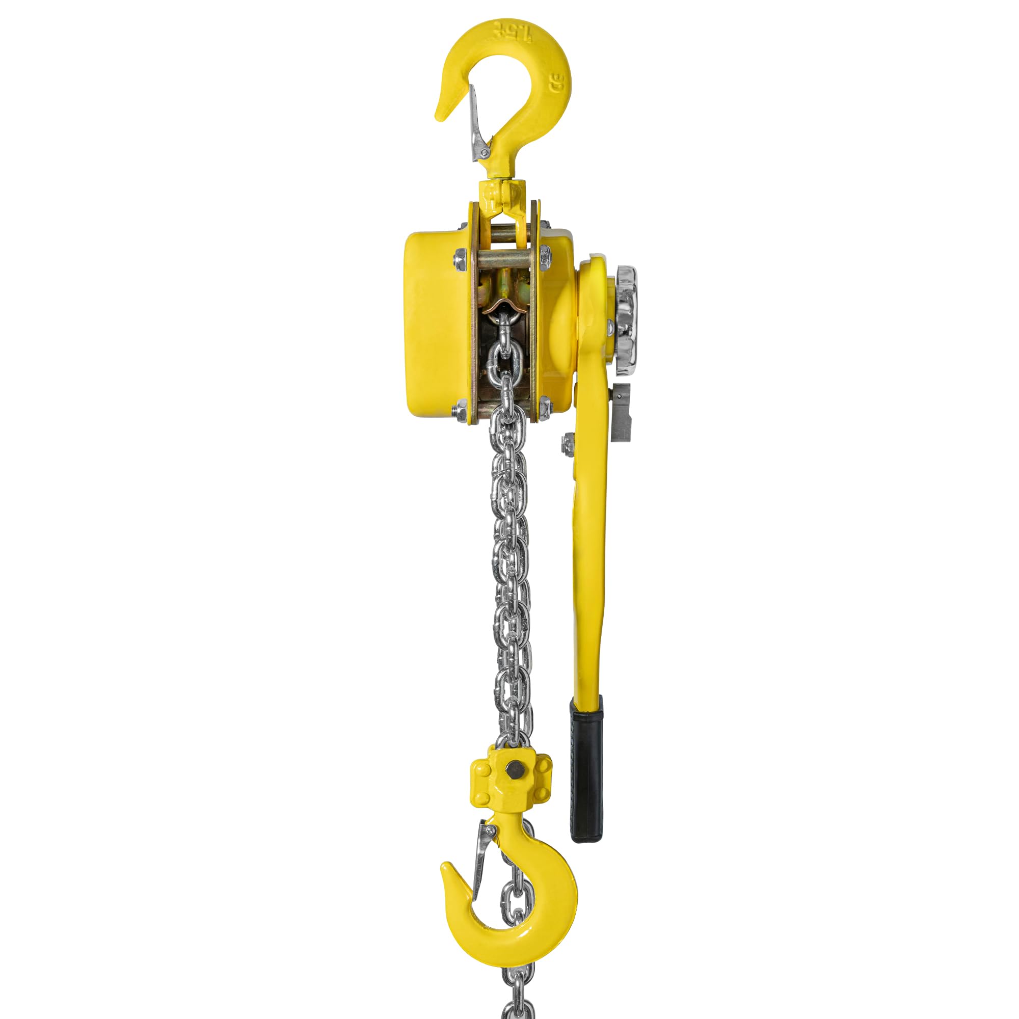 Paranco a catena manuale da 1,5 tonnellate, paranco a catena con blocco a leva di sollevamento con capacità di 3500 kg, altezza di sollevamento 3 m, sistema di puleggia a cricchetto per magazzini