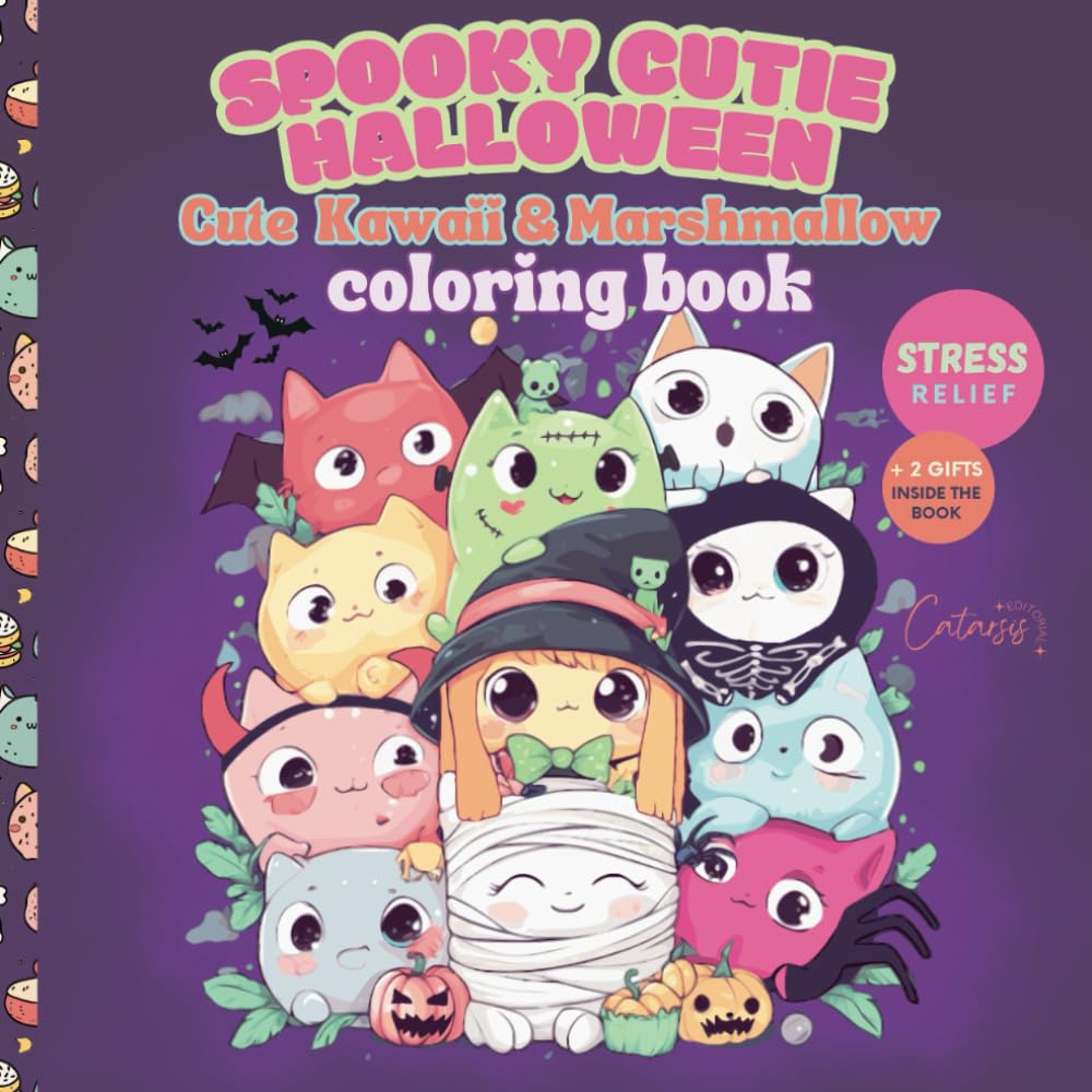 Spooky Cutie Halloween Coloring Book Bold and Easy Kawaii