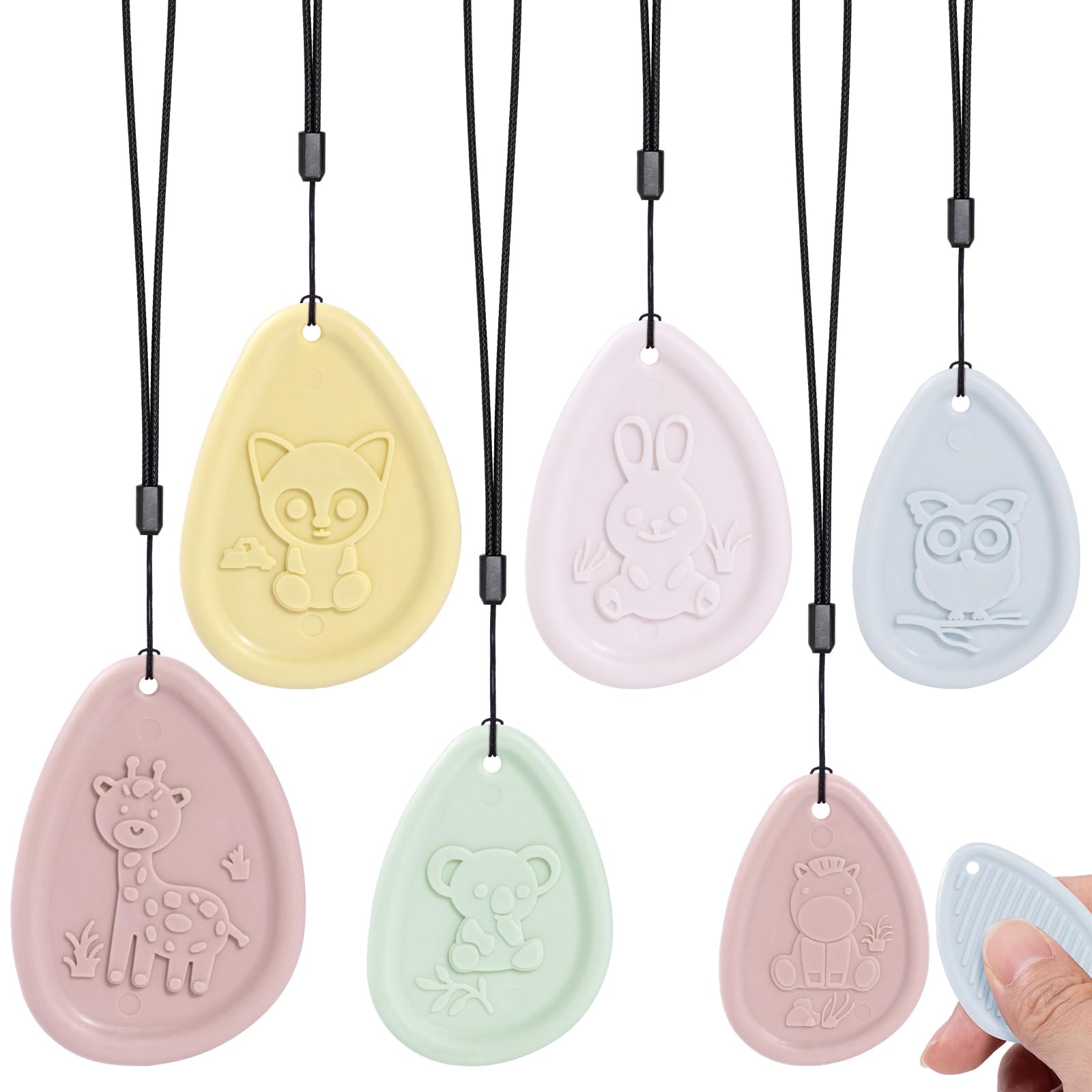 6PCS Sensory Stones Fidget Toys for Kids Adults ADHD Worry Stones Animals
