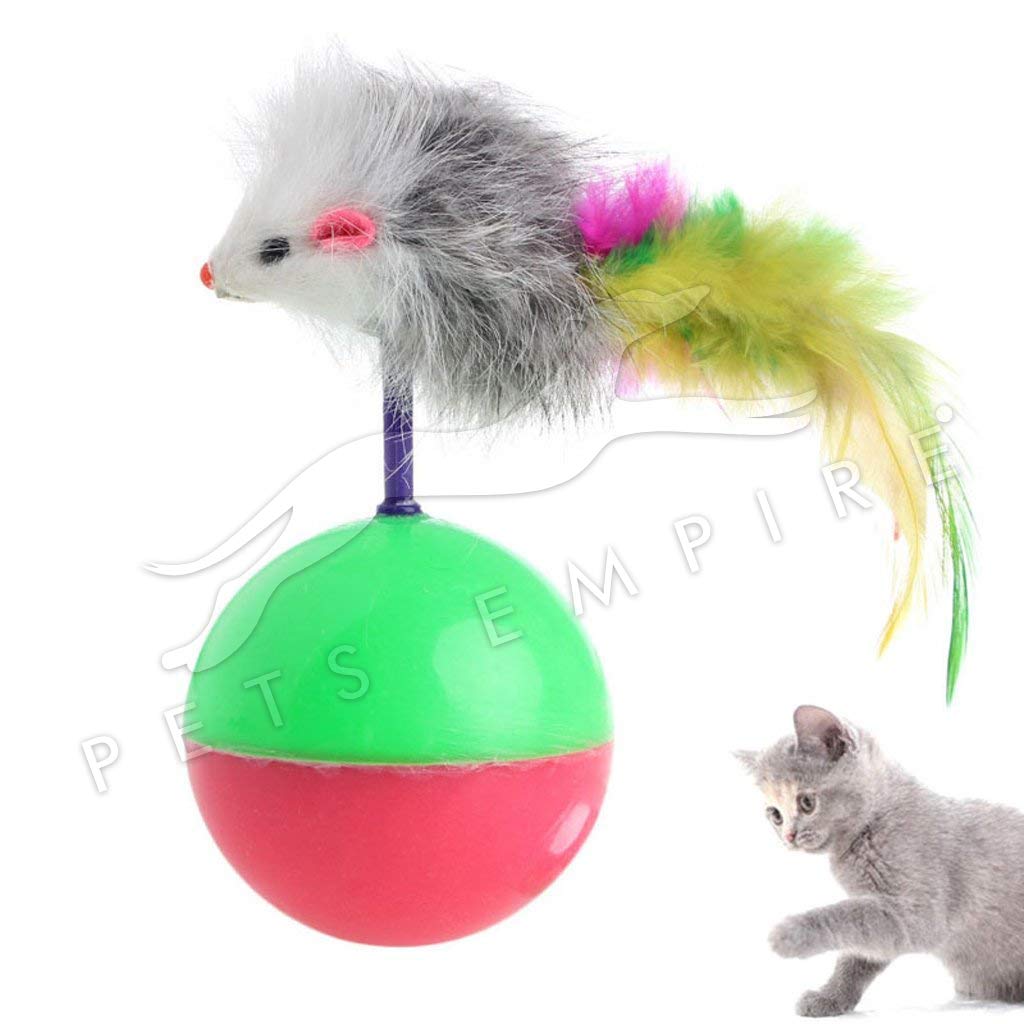 PETS EMPIRE Feather Tumbler Cat Ball Toy, Whirl Cats Ball Tumbler, Interactive Feathers Pet Toys, Kitten Wobble Training Balls, Colourful Cat Feather Toys for Cats, Kittens - Pack of 2 (B07G2DYTR7) Amazon Price History, Amazon Price Tracker
