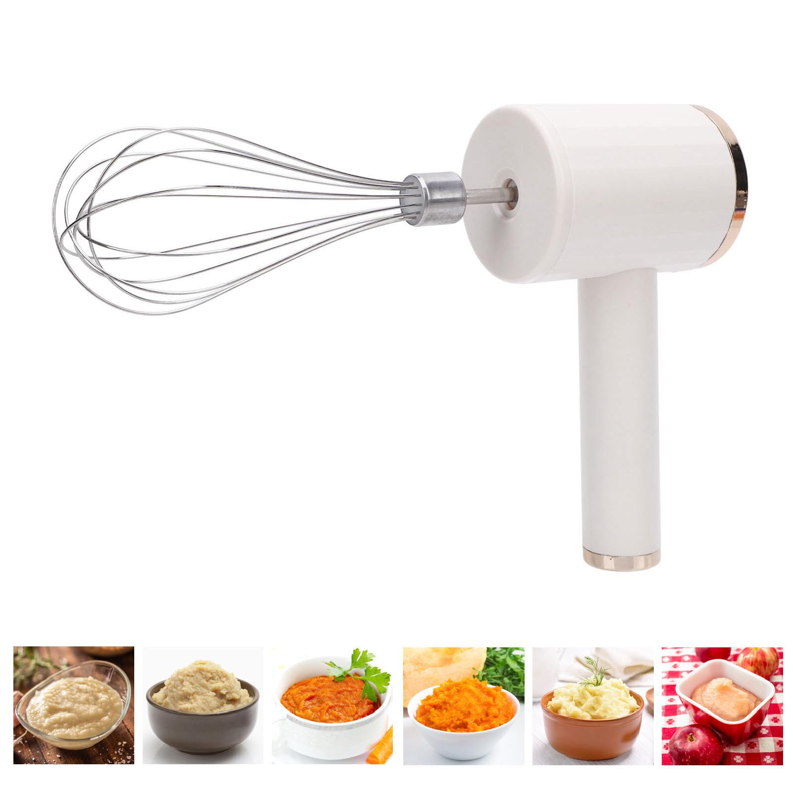 Electric Handheld Mixer, 2 Mixing Rods, Garlic Chopper Cutter, Adjustable Speed, Quality ABS & Stainless Steel