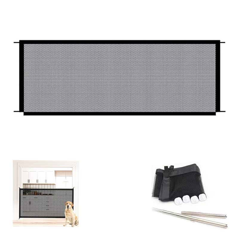 Rejilla de protección para mascotas, valla de gasa para bebés y mascotas, puerta de entrada, puerta de escalera, puerta plegable portátil, puerta para perros, puerta de seguridad de rejilla, puerta