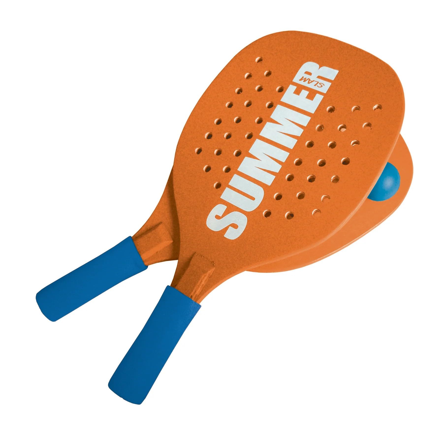 Coppia Racchette da Spiaggia Summer Padel Beach Tennis con Pallina Morbida Set Racchettoni in Legno Mare, Spiaggia e Giardino, Beach Rackets
