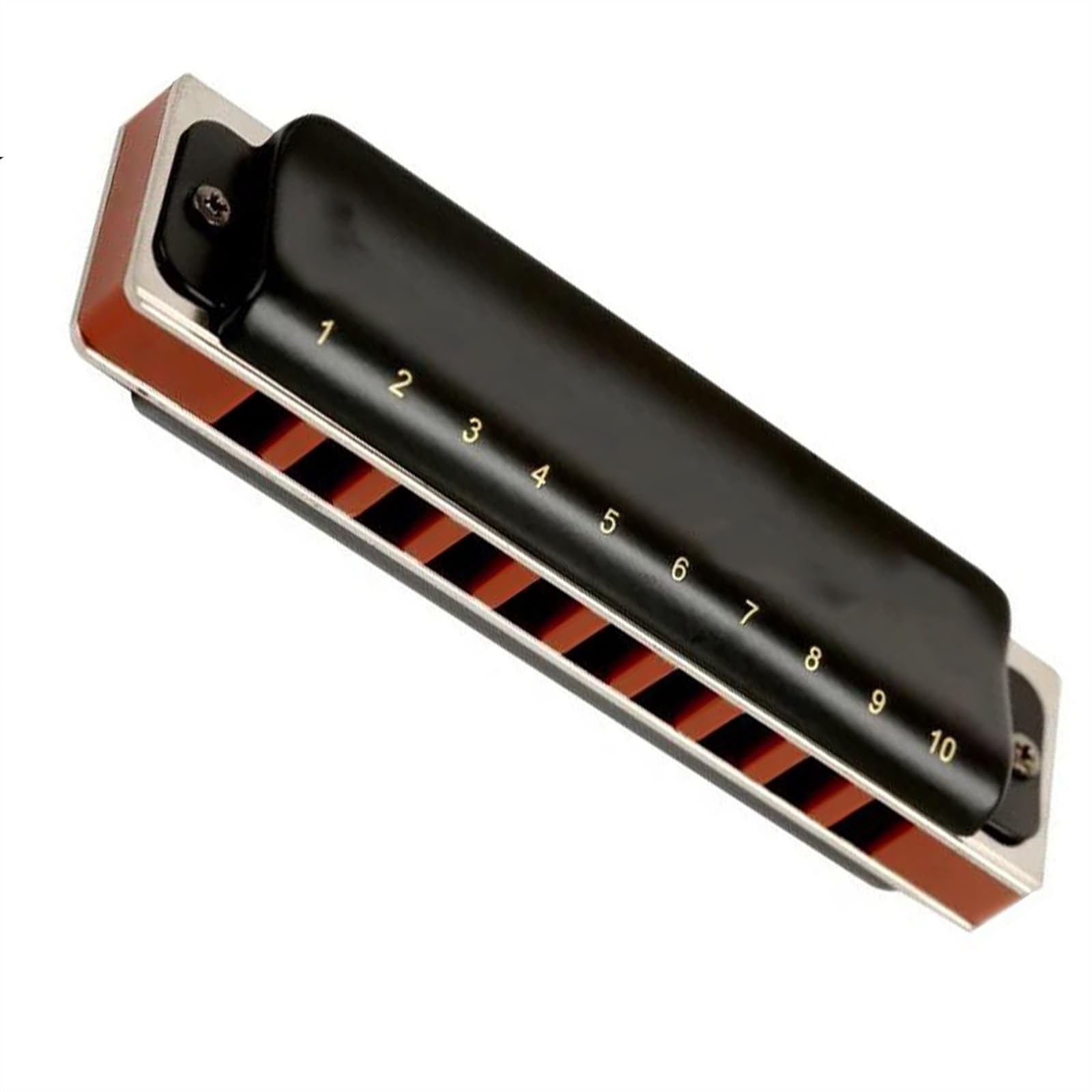 Harmonijka 10-otworowy profesjonalny instrument muzyczny Diatonic Blues Harp Harmonijka z plastikowym korpusem (Color : Ab)