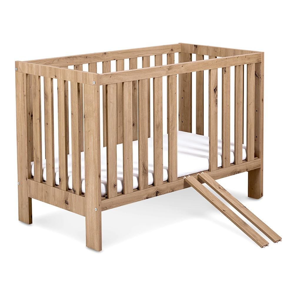 Mon Mobilier Design Amelia II Ensemble bébé Commode à Langer et lit évolutif 120x60 Chêne avec tiroir