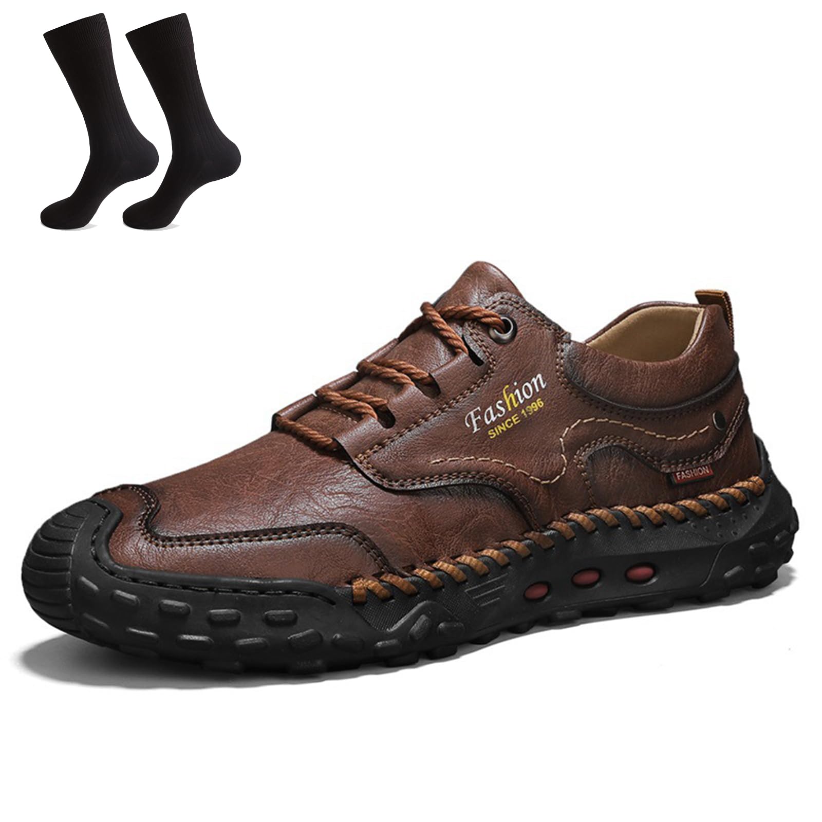 Shoes for Men Mens Hand-Sewn Composite Toe Cowhide Shoes Casual Shoes Wide Comfortable Leather Boots