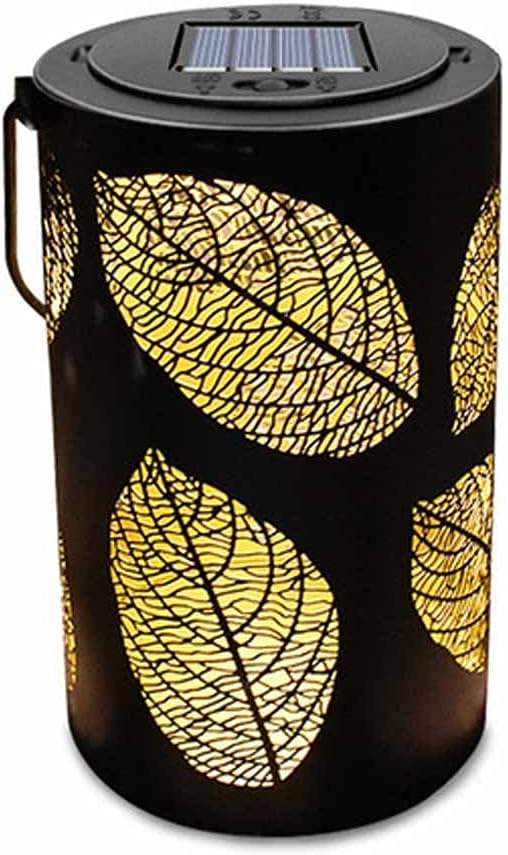 Wall Light Solar Hanging Lanterns Outdoor Leaf Solar Lights Decorative Solar Lantern Tabletop Lamp for Garden Yard Desk (Color : B) (A )