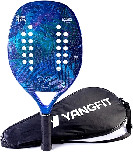 Raquete Beach Tennis Carbono e Fibra de Vidro Yangfit + Capa