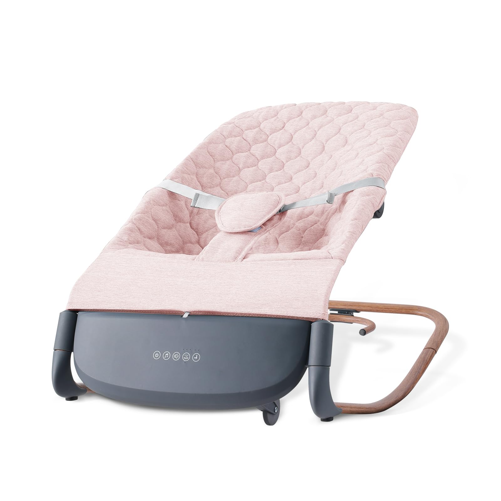 VaVaSoo Electric Baby Rocker to Toddler Chair, Automatic Motion with Smart Touch-Start, 3-Level Recline & 8 Melodies, Portable Infant Seat up to 40lbs, ASTM Certified (Battery Type-C Powered) (Pink)