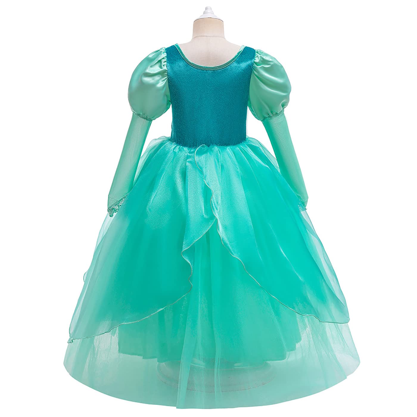 Emin Ragazza Costume da Sirena Principessa Vestito da Principessa Ariel con Accessori Parrucca Costume da Halloween Carnevale Cosplay Compleanno Natale Festa Vestito Fantasia