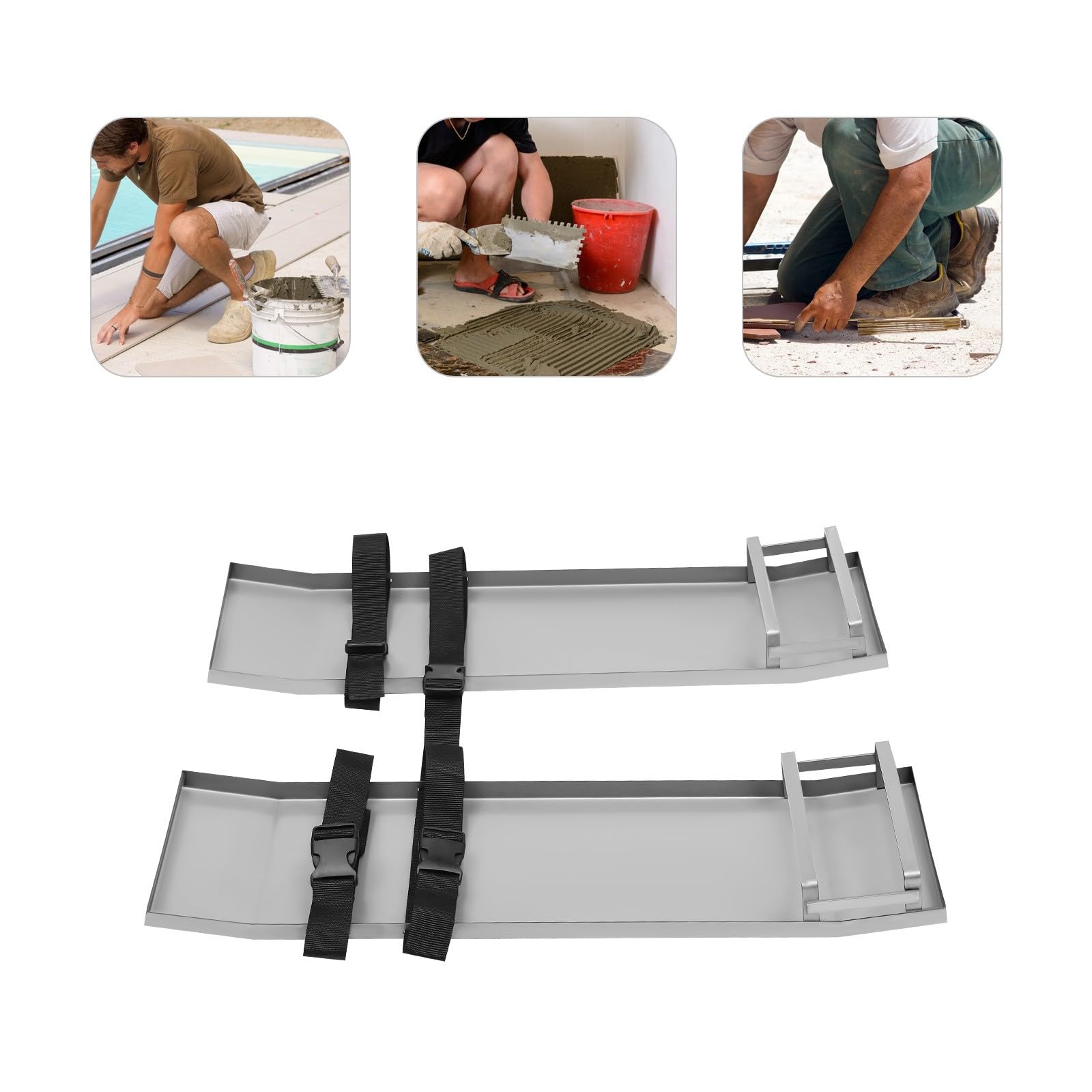 Rodillera de acero inoxidable, 70 x 20 cm, para trabajos de hormigón, acabado de cemento, equipo de construcción, con capacidad de carga de 50 kg, diseño ergonómico, superficie pulida, uso