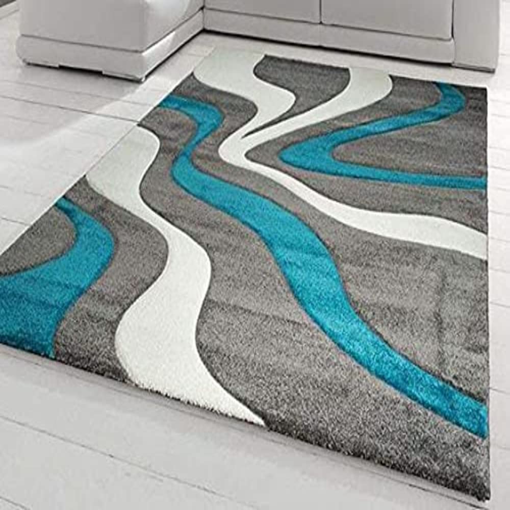 T DecoreT Decore 3D Carved Soft Modern Area Rug Carpet for Bedroom, Home and Living Room