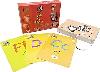 Alphabet Flash Cards Kid Flash Cards for Toddler Sight Words with Pictures ABC Toddler Learning Flash Cards for Preschool 26 Pcs Flash Cards with Binder Ring(Letter)
