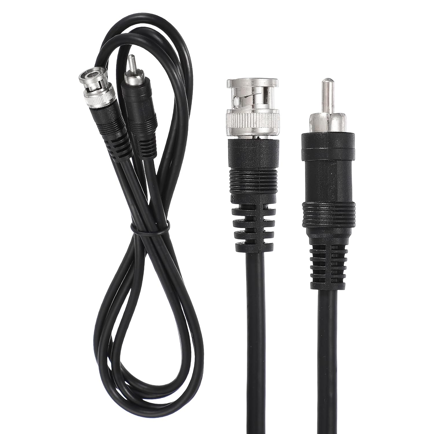 MECCANIXITY BNC Male to RCA Male Coaxial Cable 6FT 75-Ohm Camera Cable Cord for DVR CCTV Camera Security System Monitor Video(Black)