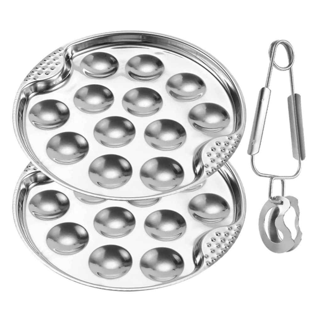 Set Di 2 Piatti Per Lumache In Acciaio Inox - 12 Fori Per Cucinare Le Lumache Al Forno O BBQ - Foto 13