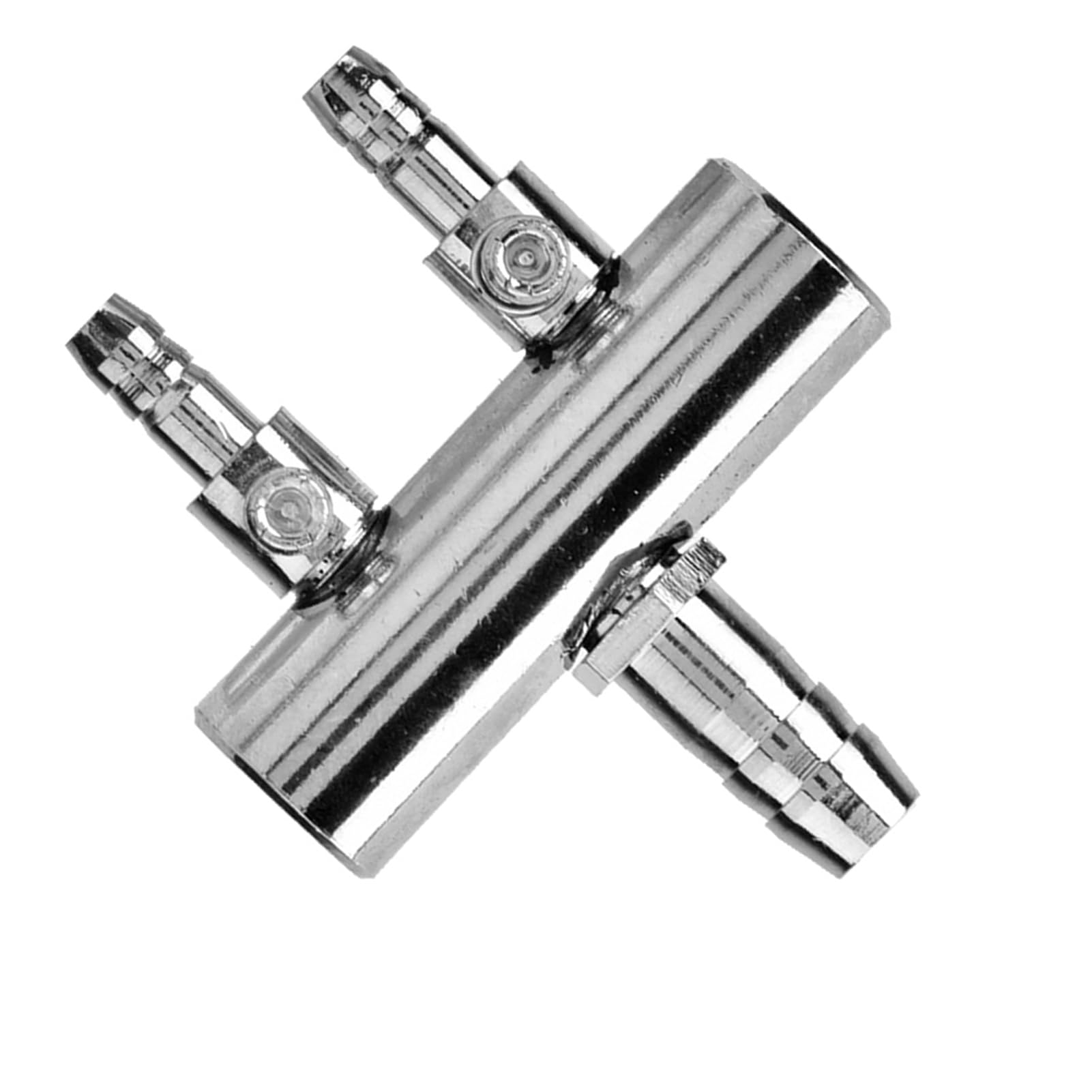 Ejoyous Válvula Divisora ​​de Aire Válvula de Control de Aire de Acuario de Acero Inoxidable 6 Vías Entrada de 8 Mm a Salida de 4 Mm Derivación de Gas Ajustable para Bomba de Aireación de Peceras