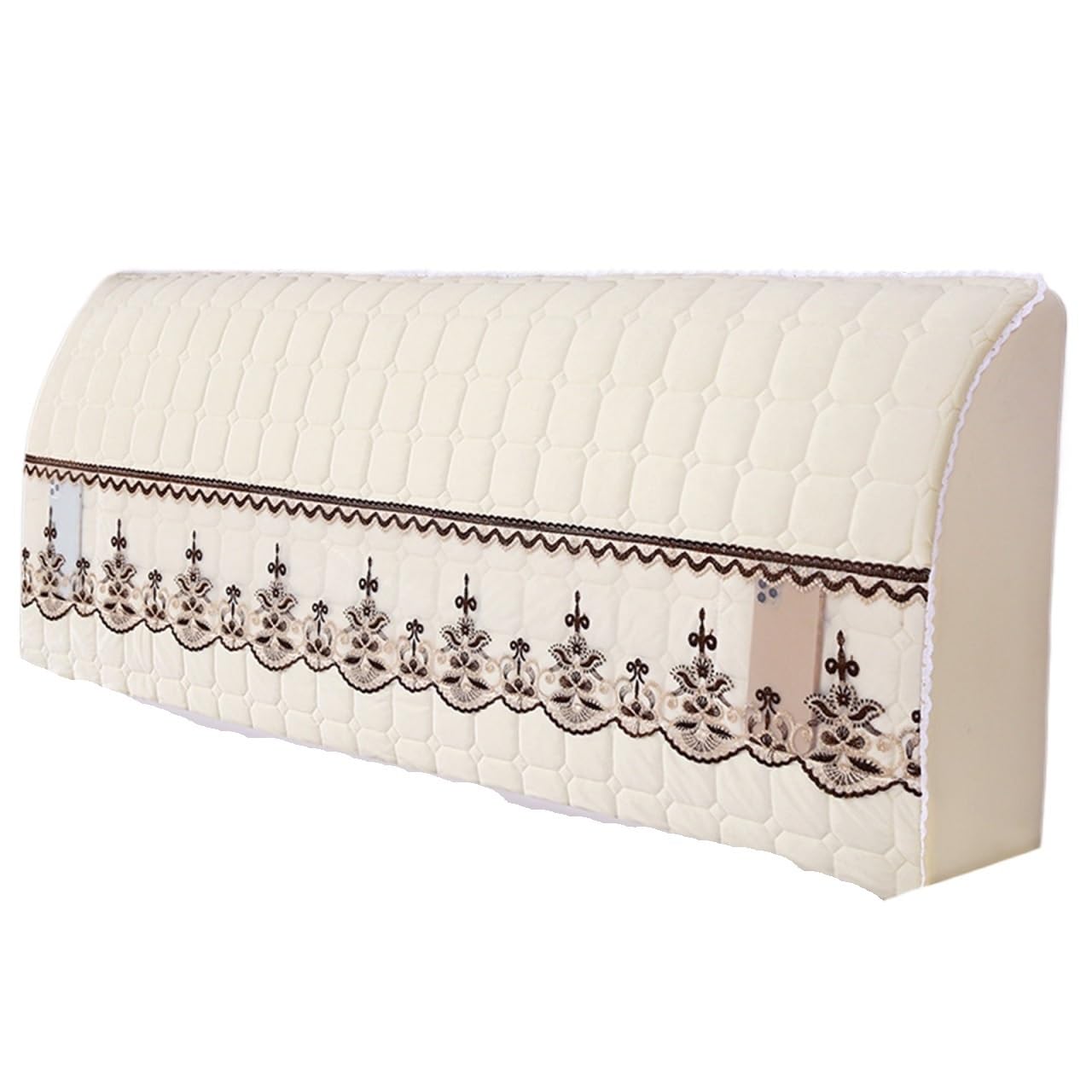 FGUJSUR Headboard Slipcover Padded Headboard Cover Curved Soft Package Backrest All Inclusive Renovation Universal And Simple(White,150cm)