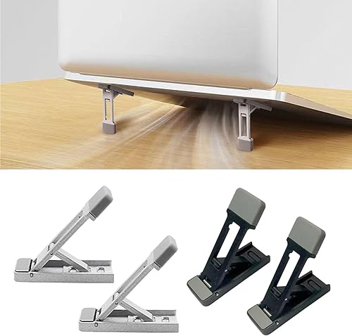 Miniatura 3 de 2 unids portátil portátil soporte de aluminio pequeño soporte plegable altura portátil soporte accesorios para teléfono soporte