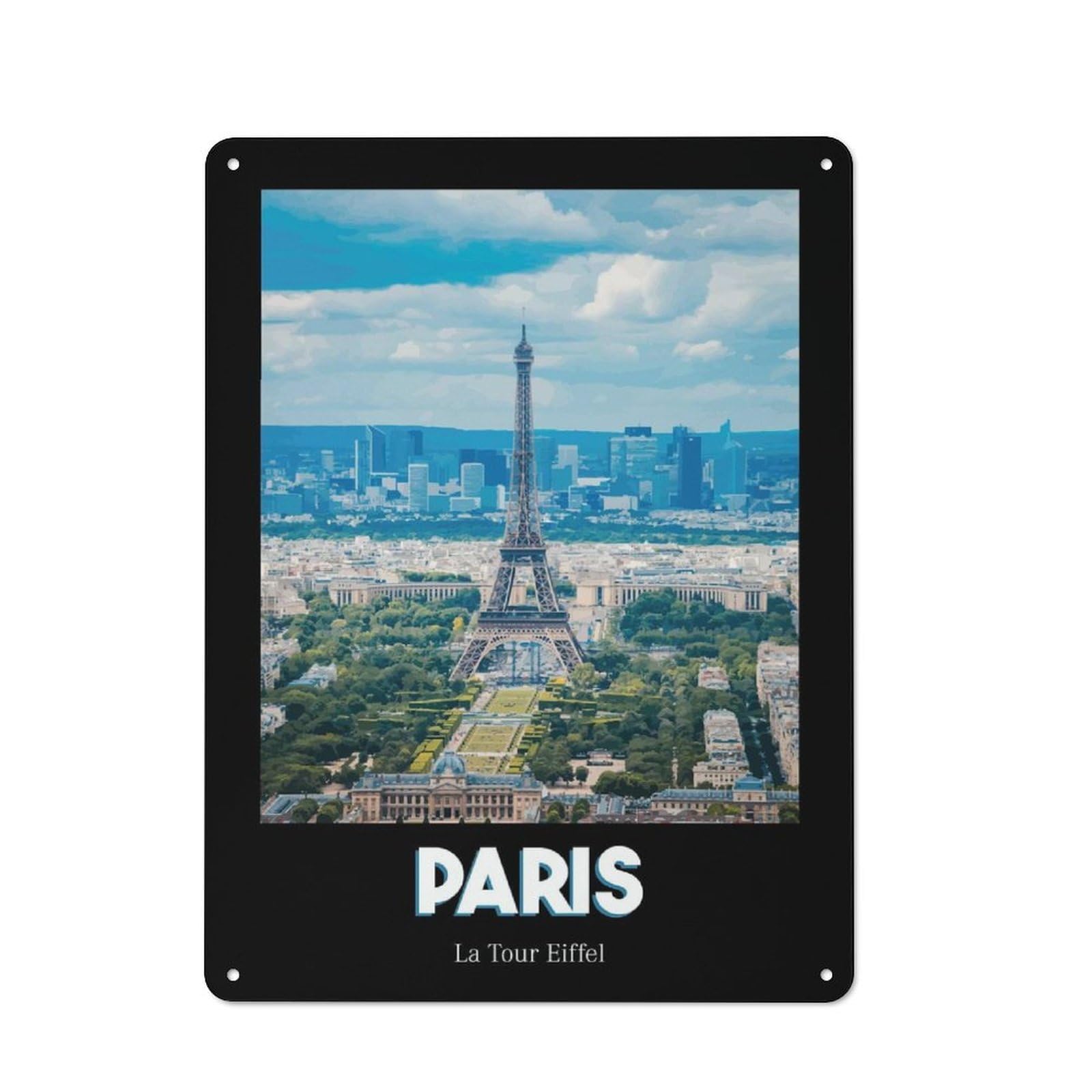 Modern Vintage The Eiffel Tower Office Metal Sign 40x30cm, Creative Space Decor for Hobby Room, Office, Lounge Or Living Room