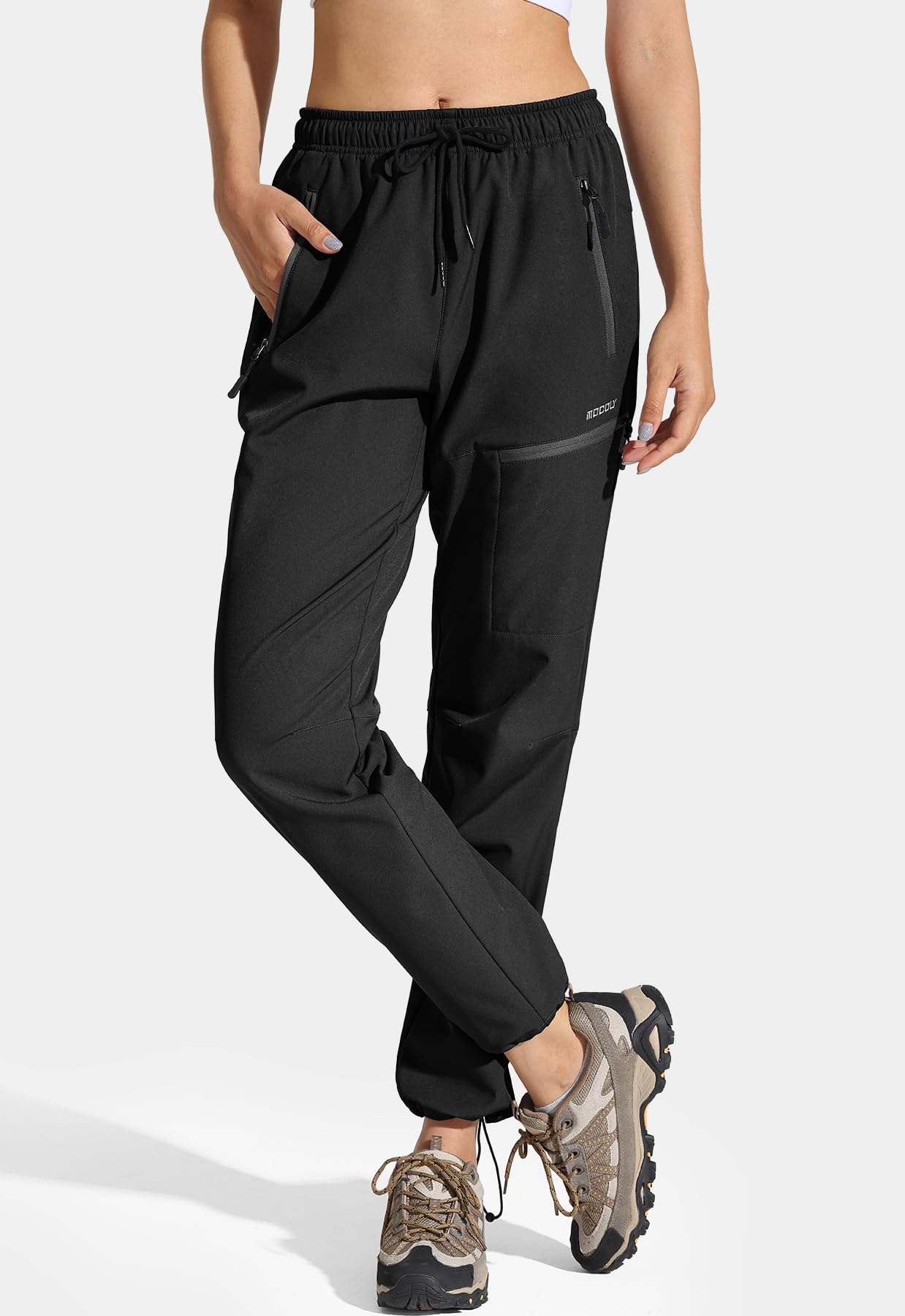 MOCOLY Pantalon Randonnée Hiver Femme Polaire Chaude Softshell Pantalon d'extérieur Pantalon de Sport Cargo Imperméable pour la Randonnée Les Voyages la Chasse Le Travail