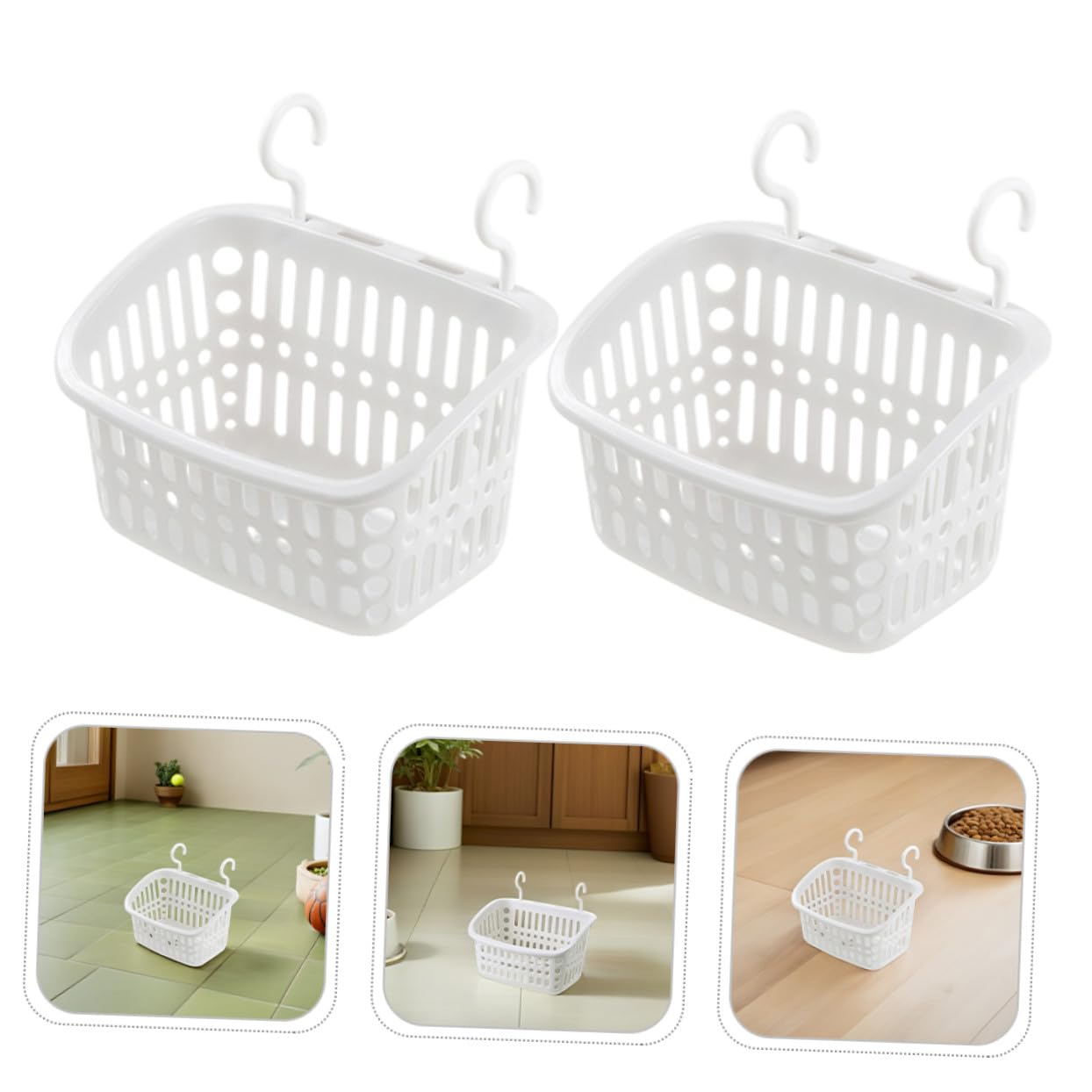 GALPADA 4 Pezzi Amaca per Piccoli Animali con Ganci Cesta Sospesa Organizzatore per Criceti Furetti Cincillà e Porcellini d Accessorio Gabbia Leggero e Facile da Pulire Bianco-grigio