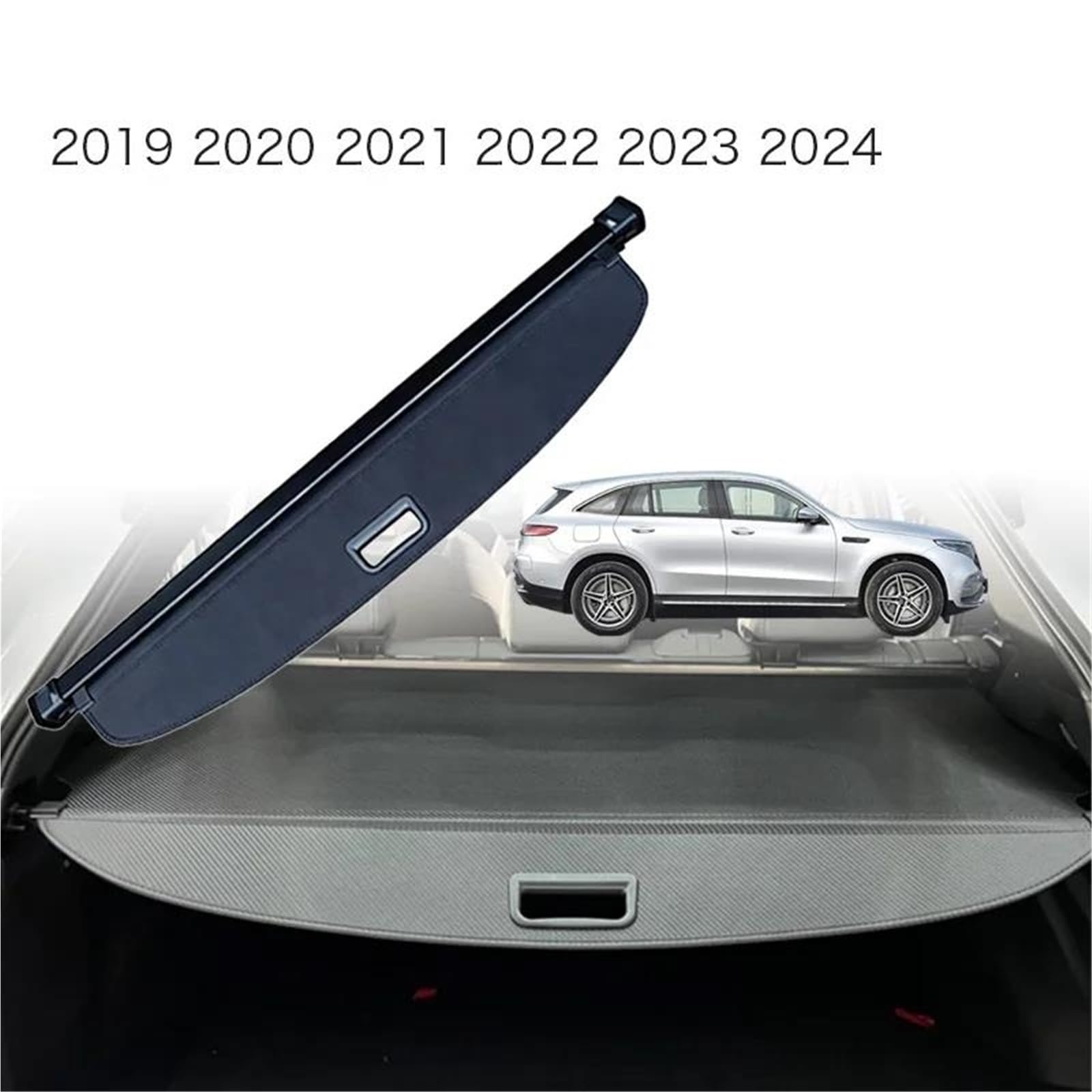 Genérico Separador Carga Organizador De Cubierta Cortina Maletero, Estante Trasero para Mercedes para Benz EQC N293 400 2019-2024(Canvas)