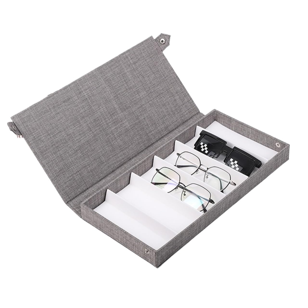Occhiali Espositore Portaocchiali Multiplo, Scatola Portaocchiali, Vassoio Portaocchiali Sunglasses(Gray)
